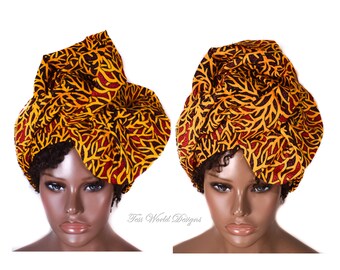 Ghana fabric head wraps/ African Headwraps / Fabric from