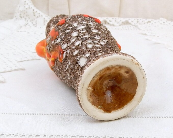 Vintage French 1960s Vallauris Vase Mid Century Modern Design Fat Lava Orange and Yellow Drip Glaze With "Ecume de Mer" Volcanic Glaze Vintage French 1960s Vallauris Vase Mid Century Modern Design Fat Lava Orange and Yellow Drip Glaze With "Ecume de Mer" Volcanic Glaze