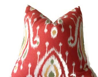 Persian Red iKat Pillow Cover, Decorative Throw Pillow, Home Decor, Accent Pillow