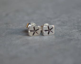 starfish sterling silver stud earrings