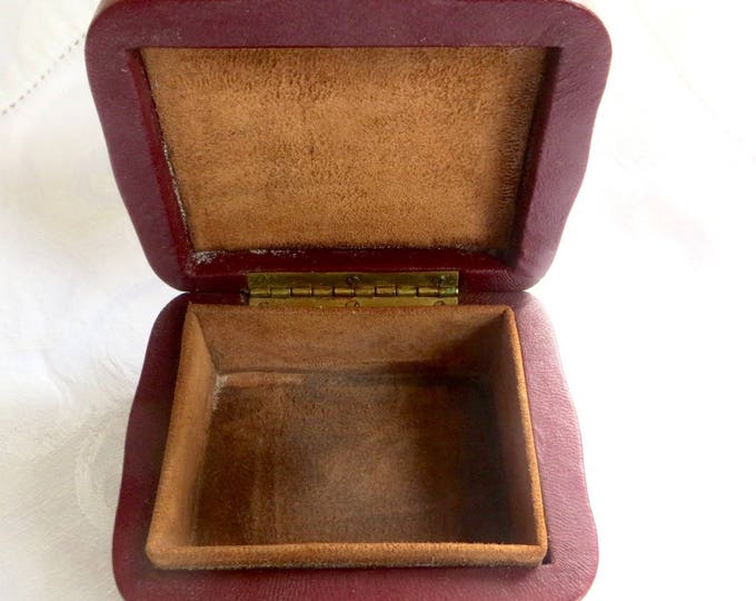 Vintage Jewelry Box, Sterling Leather Box, Sterling Lid, Angels and Cherubs, Cherub Trinket Box, John Bull Ltd. London, Angel Cherub Box