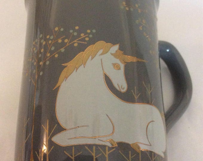 Otagiri Unicorn Coffee MUG Gray Cup, Japan, Gift For Her, Gift For Girl, Gift For Christmas