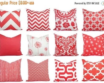 15% OFF SALE Coral Pillow Cover - Coral Throw Pillow - Decorative Pillows - Coral Accent Pillow - Coral Pillows - Coral Lumbar Pillow - Cora