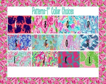 Lilly Pulitzer Inspired Dog Collars-YOU PICK DESIGN and Webbing