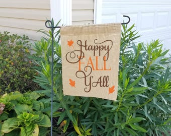 Happy fall yall, fall garden flag, burlap garden flag, fall, happy fall yall garden flag, garden flag, burlap fall flag, garden flag decor