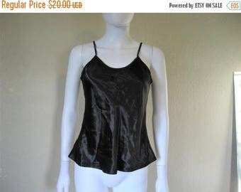 25% off SALE 90s Black Satin bias cut tank top