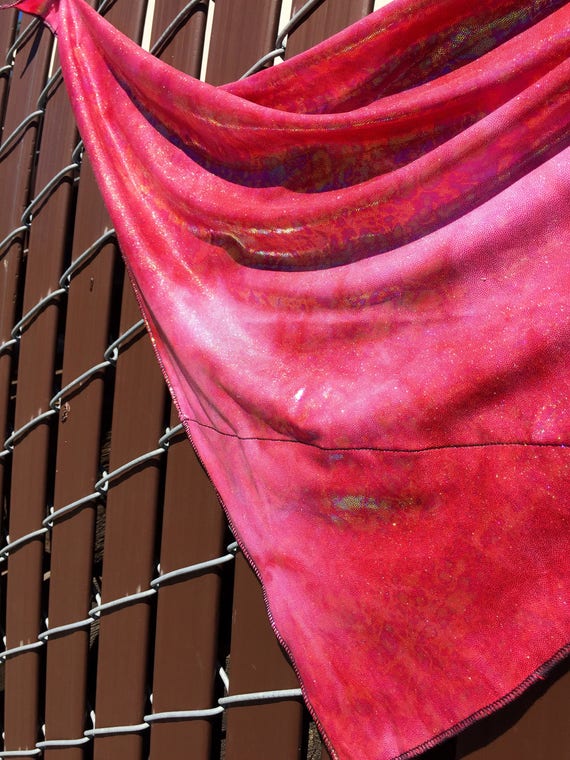 Bubble-Like: Trippy psychedelic red tie dye metallic oil slick bubble gasoline rainbow print Bandana w/ Hidden Stash Pocket