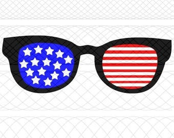 American Flag Sunglasses SVG, PNG, and STUDIO3 Cut File for Silhouette Cameo/Portrait and Cricut Explore Craft Cutters