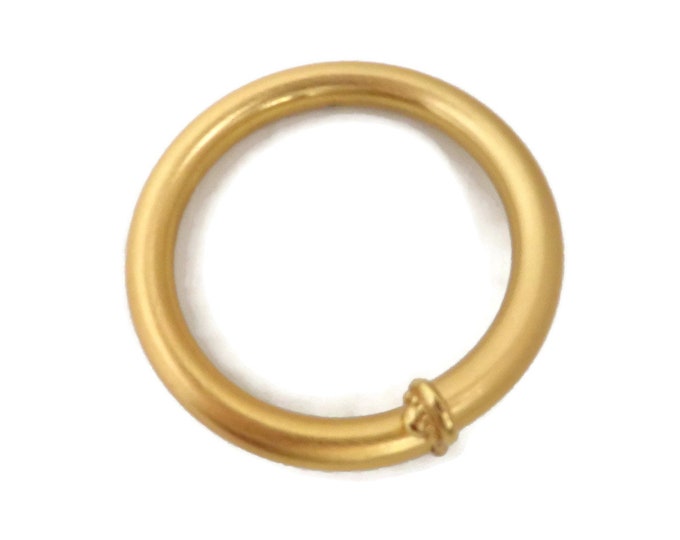 Vintage Matte Gold Tone Bracelet, Rounded Bypass Bangle