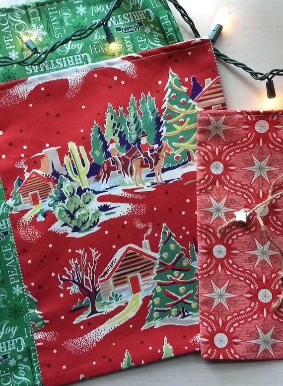 Christmas Cloth Gift Bags Handmade Christmas Bags Fabric