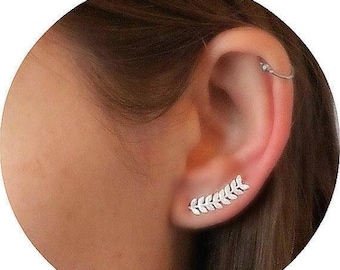 SALE Friend gifts, Ear Climbers, Gifts for mother, Sister gifts, Leaf Earrings, Ear Crawler Earrings, Climber earrings, Ear Climber earrings