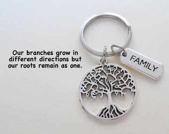 Family Tree Keychain, Family Reunion Gift Keychain, Family Keychain, Keychain for Mom, Gift for Mom, Tree of Life Keychain, Personalize Gift