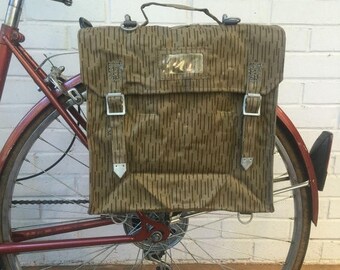 Discounted Regular Price East German Military Surplus Vintage Bicycle Pannier Backpack Bag circa 60's & 70's