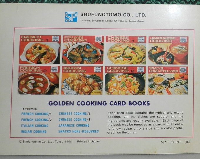 Chinese Cooking 2. Golden Cooking Card Book, 1968, by Shufunotomo Co.
