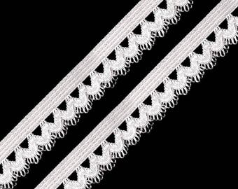 3 M elastic lace trim white 15 mm
