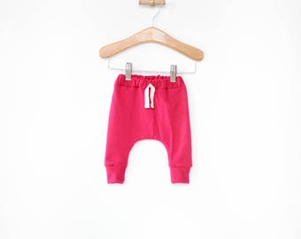 baby girl harem pants, pink baby leggings, sarouel pants, toddler harem pants, modern baby clothes, newborn girl harems, baby shower gift