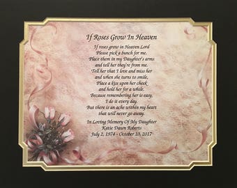 In Memory of Grandmother Sympathy Gift If Roses Grow In