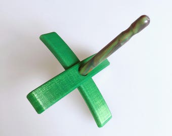 3D printed Mini Turkish spindle by TurtleMade green