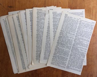Small dictionary pages / book pages / junk journal supplies