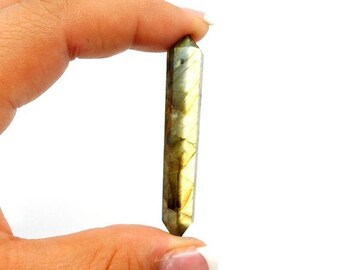 15% off Christmas in July Labradorite Double Terminated Pencil Point Bead - Labradorite Point Top Side Drilled Bead - (RK38B6)