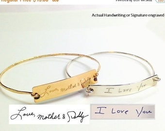 ON SALE Handwriting Bangle / Actual Handwriting Bracelet / Signature Bracelet / Personalized engraved bracelet / Memorial handwriting jewel