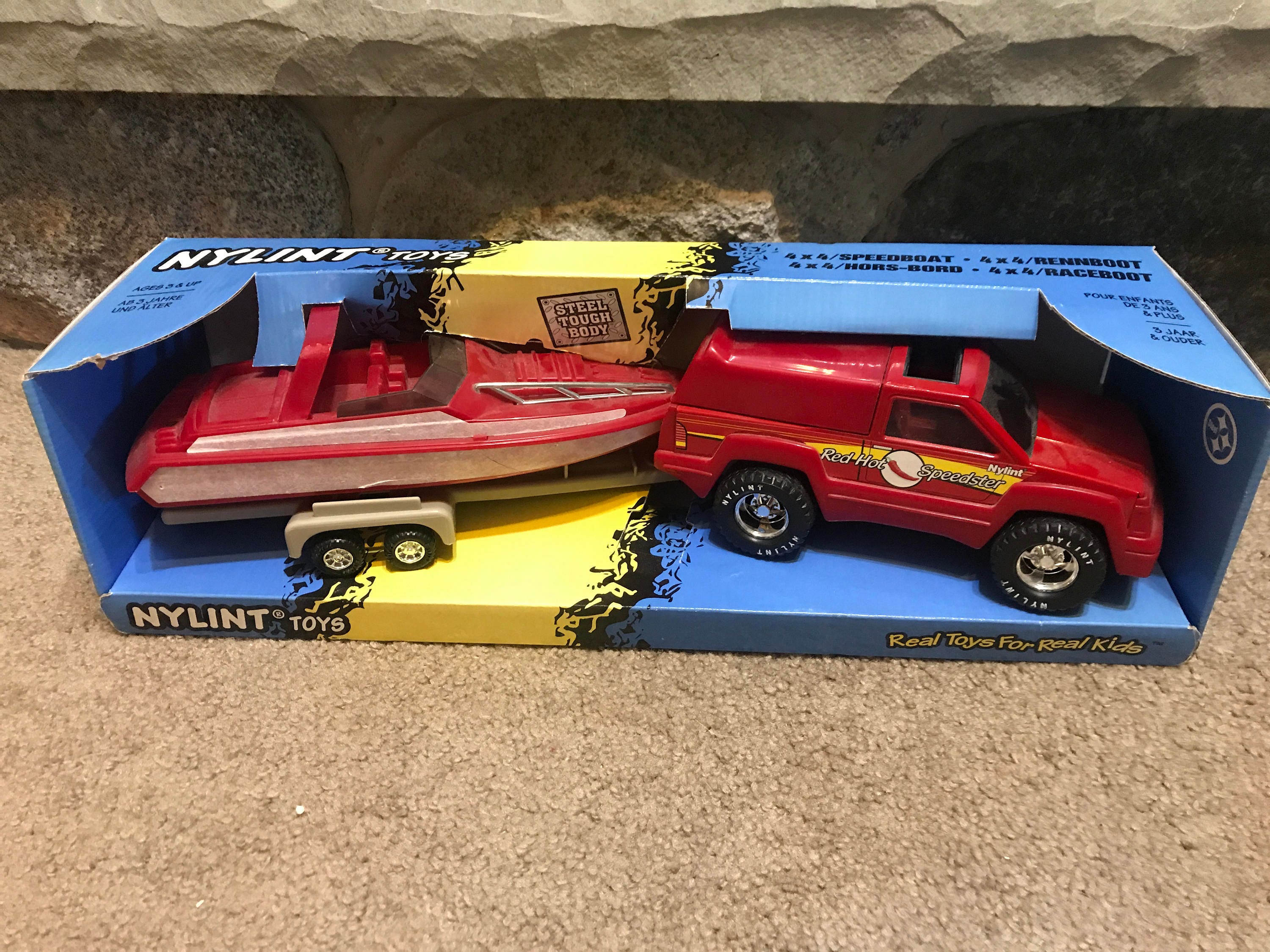 truck and boat trailer toy