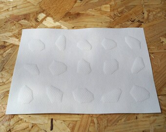 Card embossed "Gemstone" embossed by hand