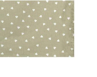 Fabric "hearts ecru" square tablecloth in 150X150cm