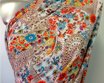Chiffon 3metres viscose and cotton printed and pulled to warm weight 100 GR M2