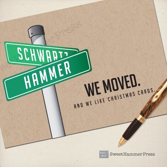 We Moved Cards Streetsign Moving Cards New Home Postcard Just