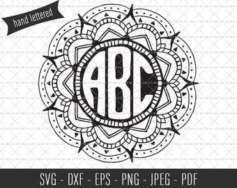 Mandala Monogram SVG, Monogram Cut File, Mandala Cut File, Personalized Mandala Monogram, SVG Commercial License, Commercial Cut Files