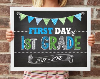 1st Grade, Back to School Poster, DIGITAL Printable File, FIRST Day & LAST Day includ. 4 Sizes: 8x10", 11x14", 16x20", 20x30" includ.