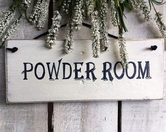 Bed and Breakfast Decor. Powder Room. Sign. Room Sign. Door Sign. Bed and Breakfast Sign. Handpainted Sign. Rustic Wood Sign. Custom Sign.