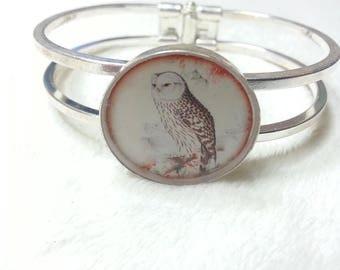 Royal OWL silver Bangle Bracelet