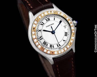 Cartier Cougar (Panthere) Ladies Watch - Stainless Steel, 18K Gold & Diamonds