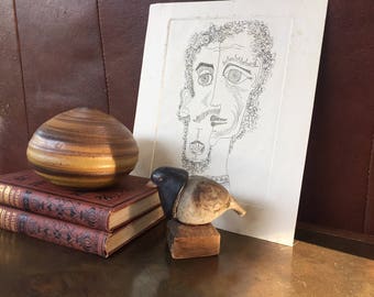Modernist Abstract Portrait Drawing by Kristen Otwell
