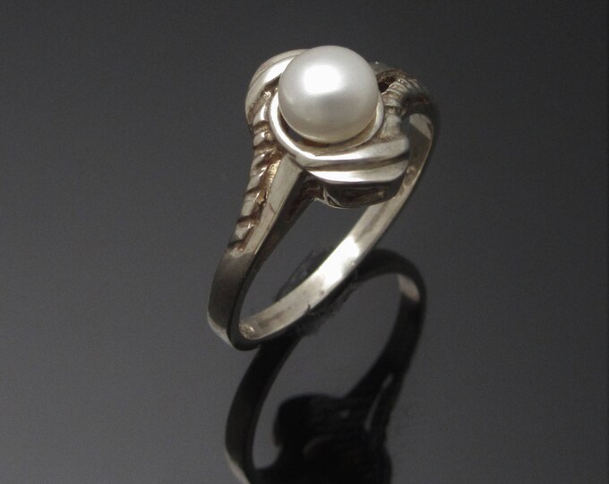 Unique Pearl Ring - Silver freshwater pearl ring handmade in Ireland