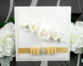 Luxury Handmade Anniversary Card / Luxury Birthday Card / Luxury Valentines Card / Personalisable / Choice of Colours / Made to Order