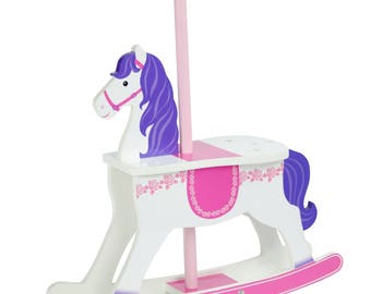 18" Doll Rocking Horse Floral Pattern