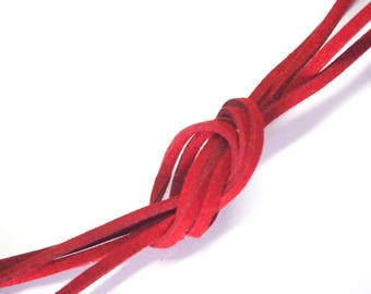 Carmine Suede, a measuring tape coupon
