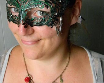 Steampunk Poison Ivy Mask and Necklace