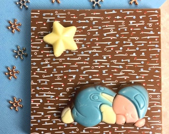 New Baby Boy Gift - Milk Chocolate Gift - Personalised Message - Chocolate Message in a Box - Baby Shower Gift - Gender Reveal Gift