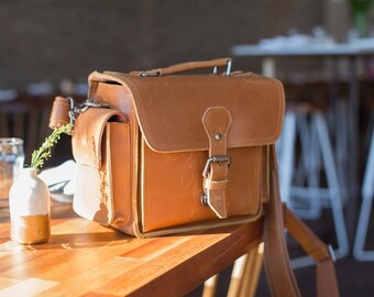 Mini Leather Camera Bag, DSLR SLR Bag Removable Shockproof Padded Camera Case, Small Messenger Shoulder Bag, Satchel
