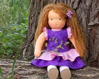 15 inch soft natural waldorf doll, eco friendly rag doll, textile doll, fabric doll, custom doll, cloth doll, personalized doll