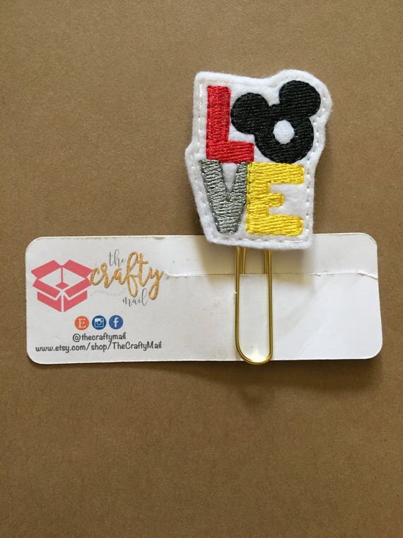 Boy Mouse Love planner Clip/Planner Clip/Bookmark. Boy Mouse Planner Clip