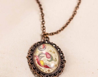 Copper chain with precious ornament