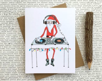 Funny Christmas Card, DJ Santa Card, Santa Card, Funny Santa Card, Funny Christmas Santa, Santa Claus, Santa Christmas Card