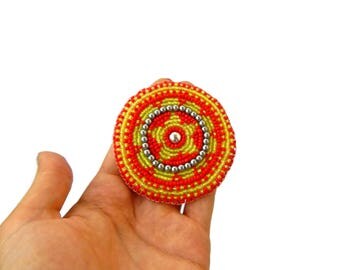 Tribal Beadwork Tribal Disk Afghani Beadwork Kuchi Accessories Tribal Talisman Gul-i-peron Ethnic Beadwork Beaded Medallion Gul i Peron