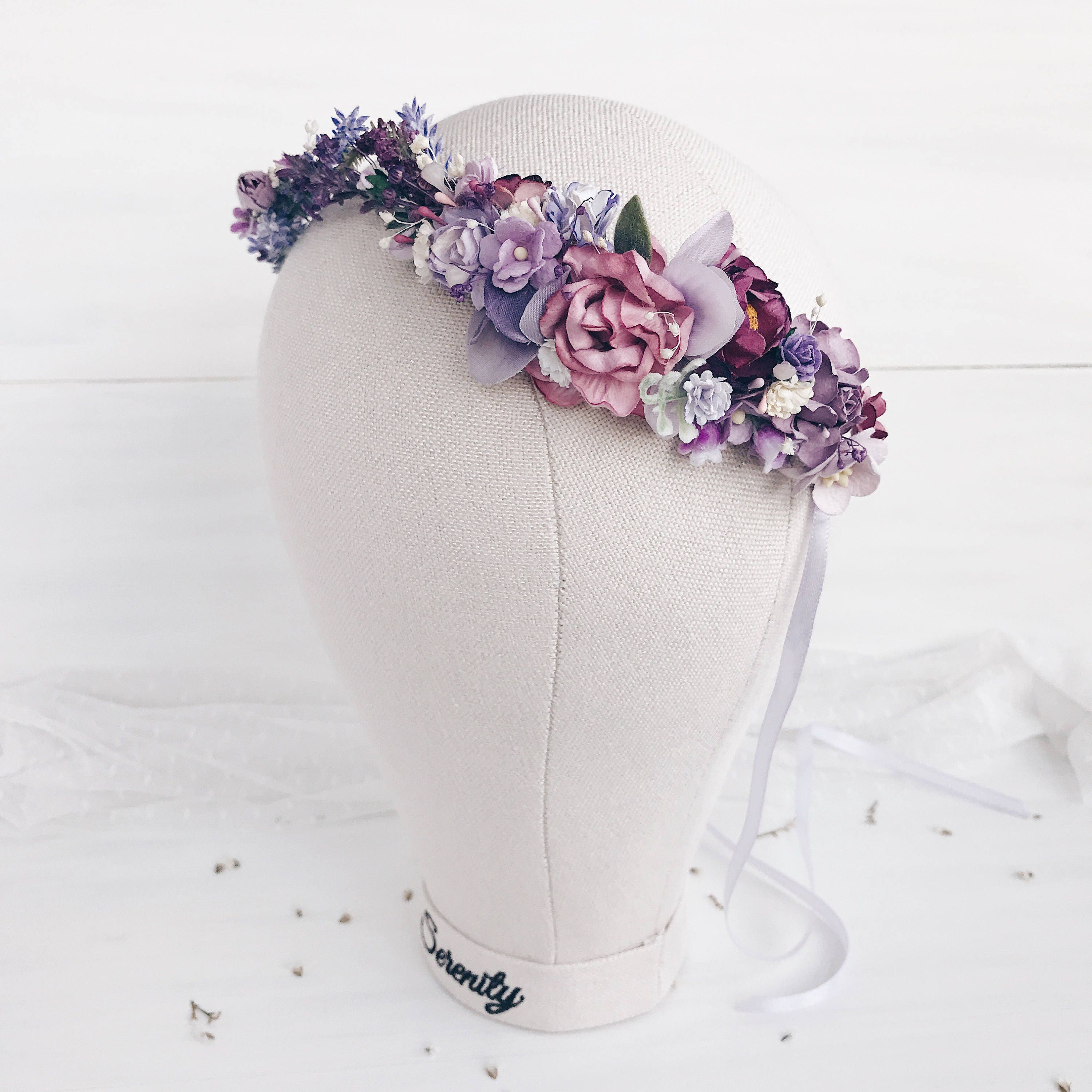 Lavender weddingBridal floral crown bridal flower crown