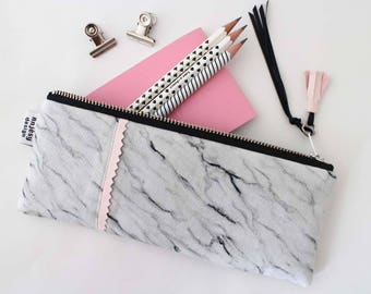 Marble pencil case//Pencil case//Pencil pouch//Marble zipper pouch//Original ANJESY designs.